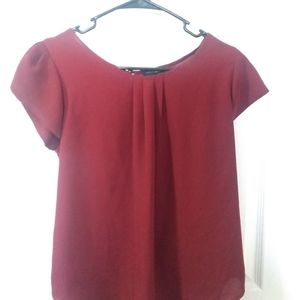 Red short sleeve blouse
